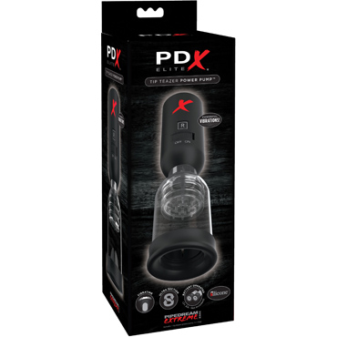 Pipedream PDX Elite Tip Teazer Power Pump, черная, Вибропомпа для головки