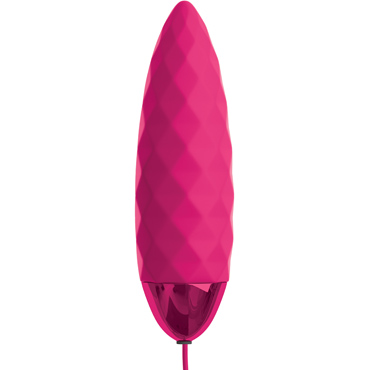 Pipedream OMG! Bullets #Fun USB Bullet, розовое - Ребристое виброяйцо на USB питании - купить в секс шопе