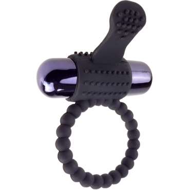 Pipedream Fantasy C-Ringz Vibrating Silicone Super Ring, черное - Эрекционное виброкольцо со стимулирующим рельефом - купить в секс шопе