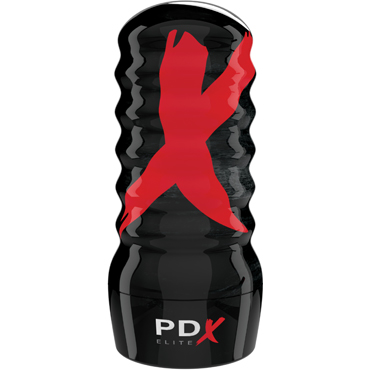 Pipedream PDX ELITE Air Tight Oral Stroker, черный, Мастурбатор в тубе тугой ротик и другие товары Pipedream с фото