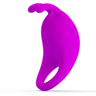 Baile Pretty Love Rabbit Vibrator, фиолетовое - Эрекционное виброкольцо с кроликом - купить в секс шопе