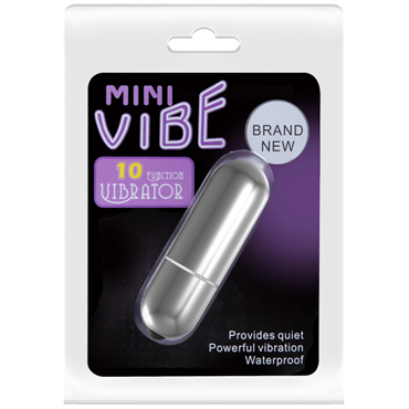 Baile Mini Vibe, серебристая - Вибропуля с 10 функциями вибрации - купить в секс шопе