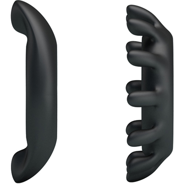 Baile Silicone Cock Ring Dual, черный, Набор эрекционных колец рельефной формы и другие товары Baile с фото