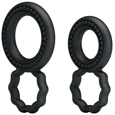 Baile Ring Set Double-Ring, черный - Набор двойных эрекционных колец - купить в секс шопе