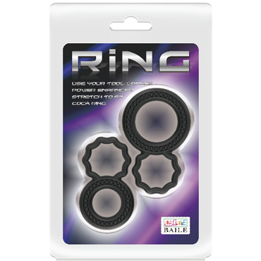 Baile Ring Set Double-Ring, черный, Набор двойных эрекционных колец
