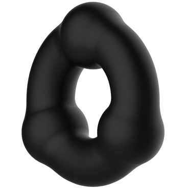 Baile Crazy Bull Super Soft Slilicon, черное - Супермягкое эрекционное кольцо с тремя шариками - купить в секс шопе