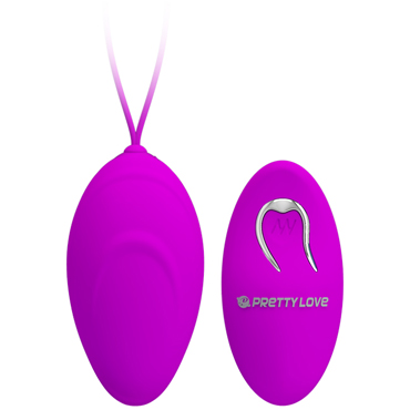 Baile Pretty Love Hyper Egg, фиолетовое - Виброяйцо с пультом ДУ в силиконовой оболочке - купить в секс шопе