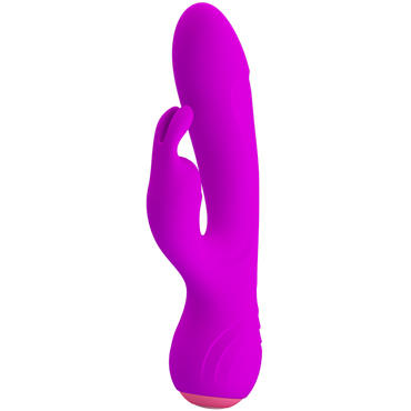Baile Pretty Love Broderick, фиолетовый - Гибкий вибратор со стимулятором клитора в форме кролика - купить в секс шопе