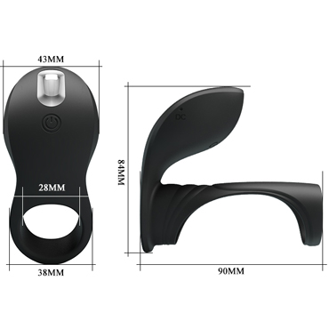 Baile Pretty Love Vibrating Penis Sleeve II, черная — фото 5
