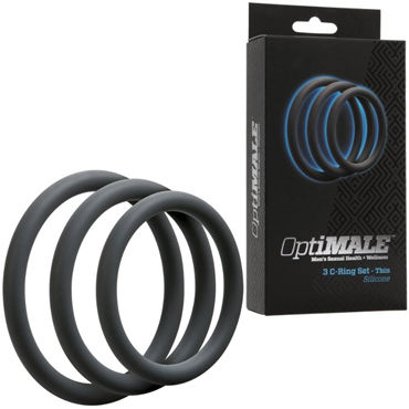 Doc Johnson Optimale C-Ring Set Thin, серые — фото 1