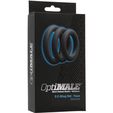 Doc Johnson Optimale C-Ring Set Thick, серые — фото 3