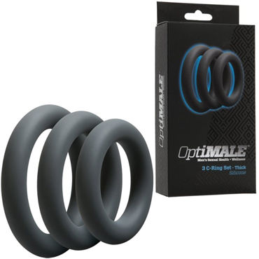 Doc Johnson Optimale C-Ring Set Thick, серые — фото 1
