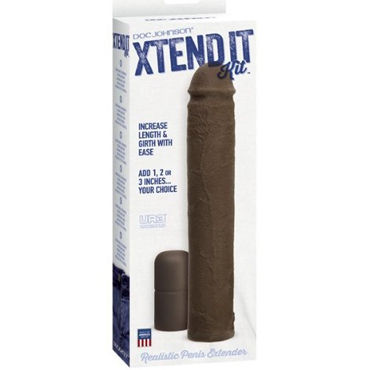 Doc Johnson Xtend It Kit, коричневый - Насадка-удлинитель с регулируемой длиной - купить в секс шопе