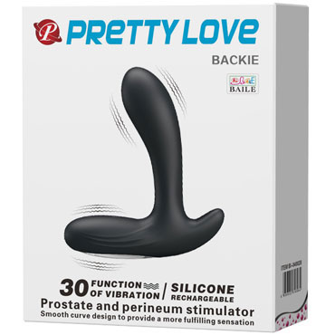 Baile Pretty Love Backie, черный - Вибростимулятор простаты - купить в секс шопе