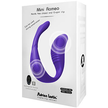 Adrien Lastic Mini Romeo, фиолетовый, Вибратор для стимуляции точки G и клитора с пультом управления LRS