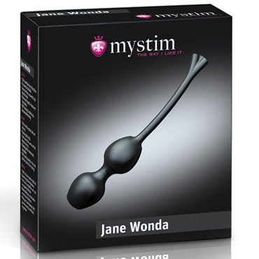 Mystim Jane Wonda, черные - Вагинальные шарики на сцепке с электростимуляцией - купить в секс шопе