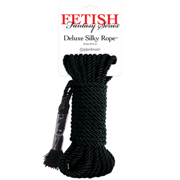 Pipedream Fetish Fantasy Series Deluxe Silky Rope, черная, Веревка для фиксации