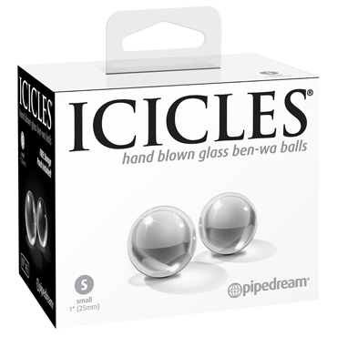 Pipedream Icicles No.41 Glass Ben-Wa Balls Small, прозрачные, Стеклянные вагинальные шарики