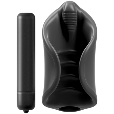 Pipedream PDX Elite Vibrating Silicone Stimulator, черный - Вибростимулятор для мастурбации - купить в секс шопе