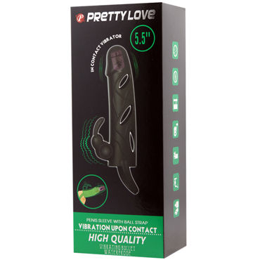 Baile Pretty Love Vibration Upon Contact 5,5, черная - подробные фото в секс шопе Condom-Shop
