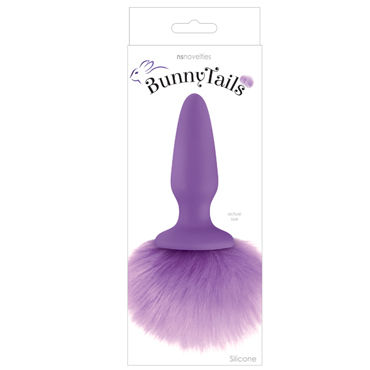 NS Novelties Bunny Tails, фиолетовая, Анальная пробка с заячьим хвостом