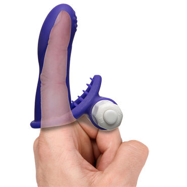 Doc Johnson Mood Euphoric Smooth, фиолетовая - Вибронасадка на палец - купить в секс шопе
