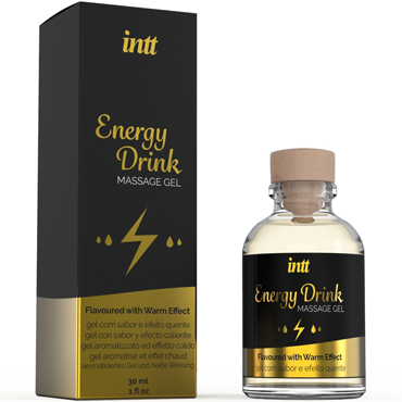 Intt Massage Gel Energy Drink, 30 мл, Массажный гель с ароматом энергетика и согревающим эффектом