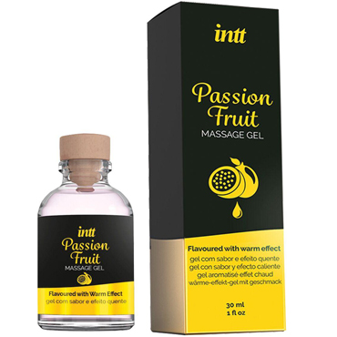 Intt Massage Gel Passion Fruit, 30 мл, Массажный гель с ароматом маракуйи и согревающим эффектом