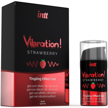 Intt Vibration! Strawberry, 15 мл, Жидкий вибратор с ароматом клубники