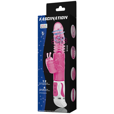 Baile Fascination, розовый, Вибратор-ротатор с поступательными движениями и клиторальным стимулятором и другие товары Baile с фото