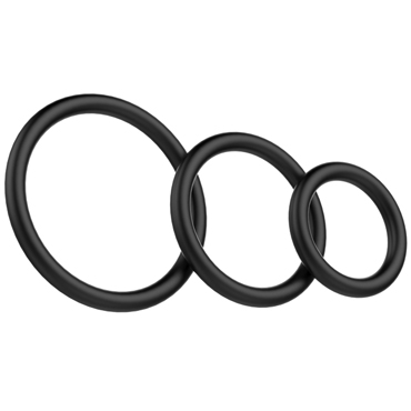 Baile Cock & Ball Rings Rubber Set, черный — фото 2