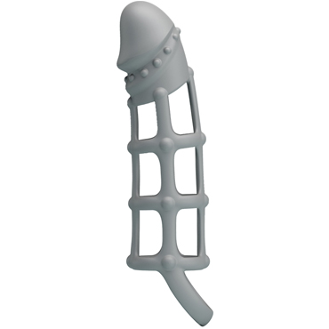 Baile Silicone Penis Sleeve with Ballstrap, серая — фото 2