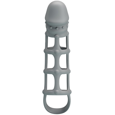 Baile Silicone Penis Sleeve with Ballstrap, серая — фото 1