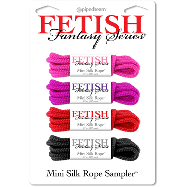 Pipedream Fatish Fantasy Mini Silk Rope Sampler, разноцветные, Комплект веревок для связывания