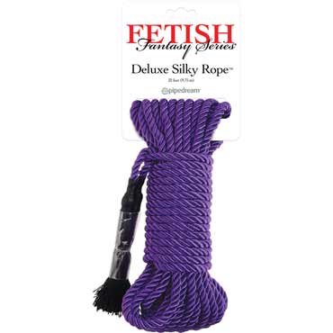 Pipedream Fetish Fantasy Deluxe Silky Rope, фиолетовая, Вервка для связывания в стиле Шибари
