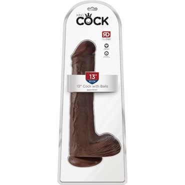 Pipedream King Cock Cock with Balls 33см, коричневый — фото 1