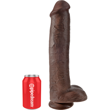 Pipedream King Cock Cock with Balls 38см, коричневый — фото 2