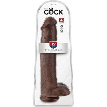 Pipedream King Cock Cock with Balls 38см, коричневый — фото 1