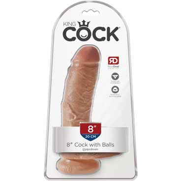 Pipedream King Cock Cock with Balls 20см, телесный — фото 1