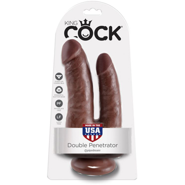 Pipedream King Cock Double Penetrator, коричневый — фото 1