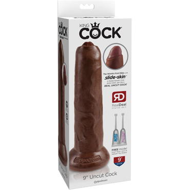 Pipedream King Cock Uncut Cock 23см, коричневый — фото 1