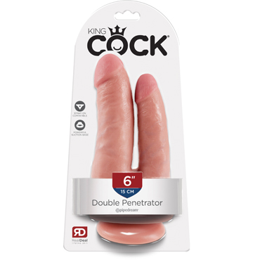Pipedream King Cock Double Penetrator 15см, телесный — фото 1