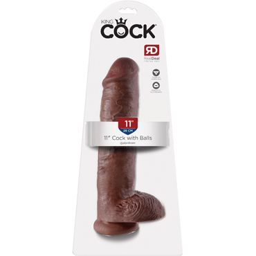 Pipedream King Cock Cock with Balls 28см, коричневый — фото 1