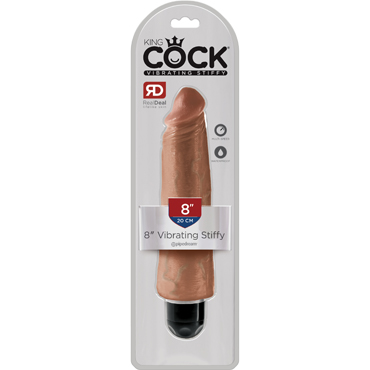Pipedream King Cock Vibrating Stiffy 20см, бежевый — фото 1