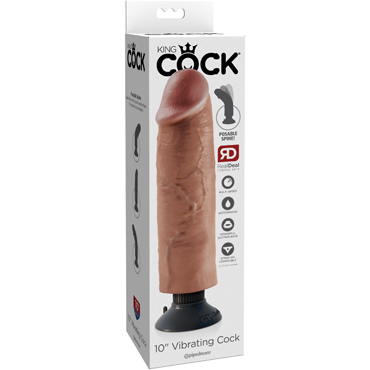 Pipedream King Cock Vibrating Cock 23см, бежевый — фото 1
