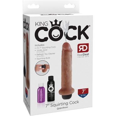 Pipedream King Cock Squirting Cock 18см, бежевый — фото 1