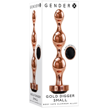 Evolved Gender X Gold Digger Small, золотой, Алюминиевый анальный стимулятор-елочка с кристаллом малый и другие товары Evolved с фото