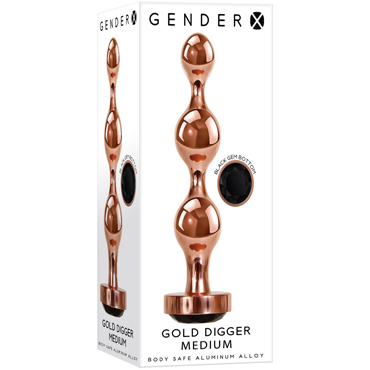 Evolved Gender X Gold Digger Medium, золотой, Алюминиевый анальный стимулятор-елочка с кристаллом средний и другие товары Evolved с фото