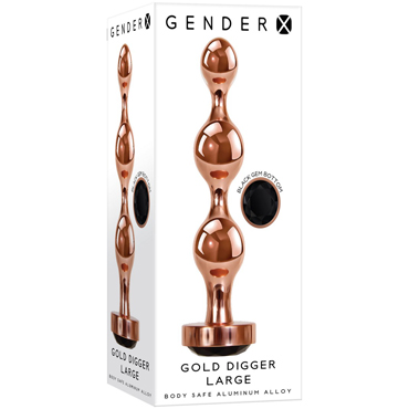 Evolved Gender X Gold Digger Large, золотой, Алюминиевый анальный стимулятор-елочка с кристаллом большой и другие товары Evolved с фото