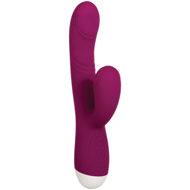 Evolved Double Tap, красно-пурпурный - Вибромассажер-кролик с постукиванием - купить в секс шопе